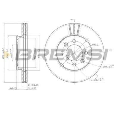 CD6189V.JPG Disco Freno Anteriore 92044500 Austin Maestro Fastback (xc) Ventilato