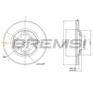 CD6195S.jpg Disco Freno Posteriore 92047000 Mazda 323 Iii 323 Iii Hatchback 323 Iii Station Wagon 929 Ii 323 Ii 323 Ii Hatchback
