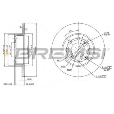 CD6203S.JPG Disco Freno Anteriore 92046300 Honda Civic Iii Hatchback (al Aj Ag Ah) Pieno