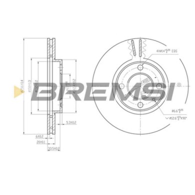 CD6207V.JPG Disco Freno Anteriore 92036800 Volkswagen Golf Ii (19e 1g1)