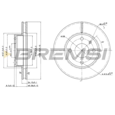 CD6209V.JPG Disco Freno Anteriore 92027300 Ford Escort Iv Sierra Sierra 2 Volumi/coda Spiovente Sierra Turnier Panther Kallista