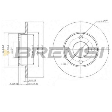 CD6216S.JPG Disco Freno Posteriore 92026300 Audi 80 80 Avant 90 Coupé Pieno