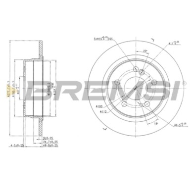CD6224S.JPG Disco Freno Posteriore 92032703 Chrysler Crossfire Roadster Pieno