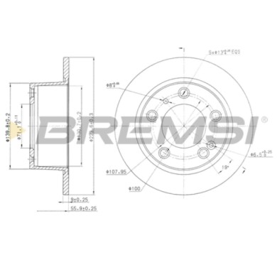CD6247S.JPG Disco Freno Posteriore 92054500 Citroën Xm Pieno