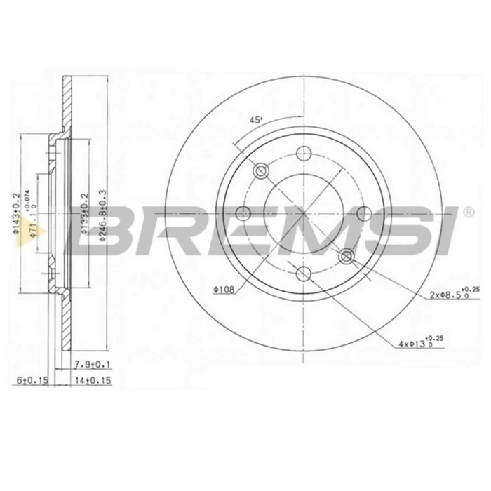 CD6263S.JPG Disco Freno Posteriore 92043200 Peugeot 205 Cassone/coda Spiovente 205 I 205 I Cabriolet 205 Ii 309 I 309 Ii Pieno