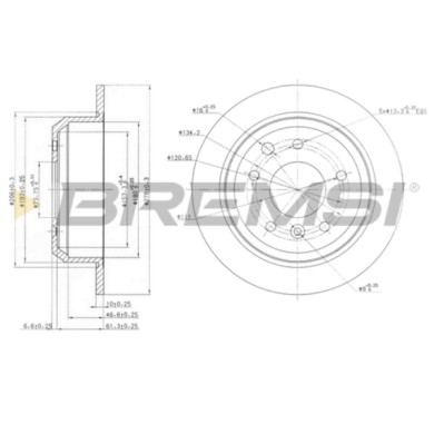 CD6287S.JPG Disco Freno Posteriore 08553010 Jaguar Xj Pieno