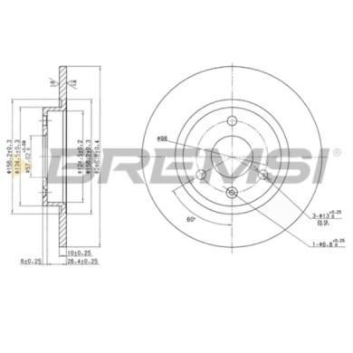 CD6316S.JPG Disco Freno Anteriore 92067300 Citroën Ax Saxo Kia K2500 Mega Club Ii Club Pieno