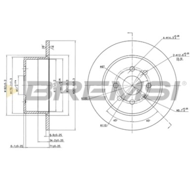 CD6329S.JPG Disco Freno Posteriore 92054700 Opel Calibra A (c89) Pieno
