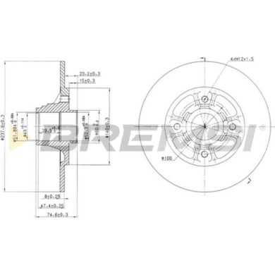 CD6333S.JPG Disco Freno Posteriore 92070400 Renault 19 I (b/c53) Pieno
