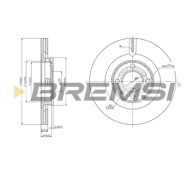 CD6339V.JPG Disco Freno Anteriore 92043500 Volkswagen Golf Ii (19e 1g1) Ventilato