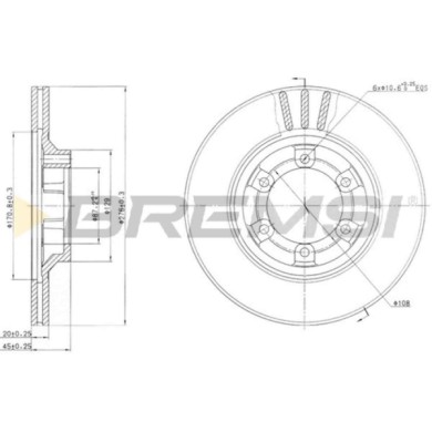 CD6345V.JPG Disco Freno Anteriore 92035000 Mitsubishi Pajero I Canvas Top Pajero I Ventilato