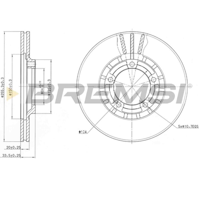 CD6349V.JPG Disco Freno Anteriore 92047400 Mitsubishi L 300 / Delica Ii Autobus (lo3p/g L02p) Ventilato