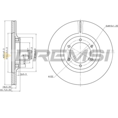 CD6356V.JPG Disco Freno Anteriore 92095700 Isuzu Midi Autobus (94000 98000)