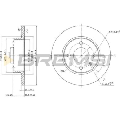 CD6359S.JPG Disco Freno Anteriore 92065700 Skoda Favorit Favorit Forman Favorit Pick-up Pieno