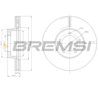 CD6380V.JPG Disco Freno Anteriore Ldv 400 Autobus 400 Pianale Piatto/telaio Convoy Furgonato Convoy Pianale Piatto/telaio