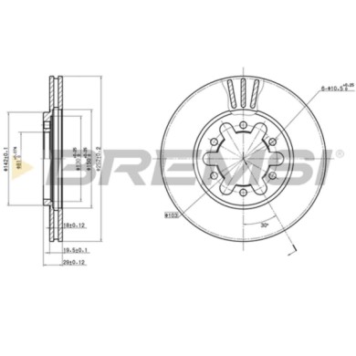 CD6382V.JPG Disco Freno Anteriore 98200 Nissan Urvan Furgonato Urvan Autobus Ventilato