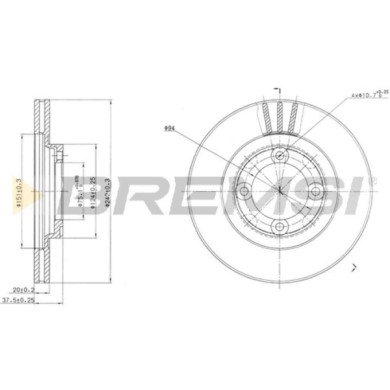 CD6394V.JPG Disco Freno Anteriore 92061800 Mazda 626 Iii 626 Iii Hatchback 626 Iii Coupé 626 Iii Station Wagon Ventilato