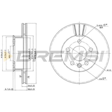 CD6427V.JPG Disco Freno Anteriore 92056000 Volkswagen Transporter T4 Autobus (70b 70c 7db 7dk 70j 70k 7dc 7