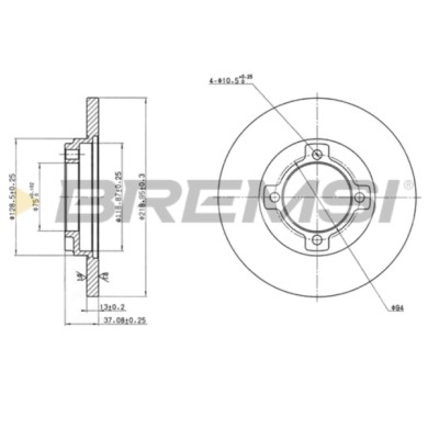 CD6429S.JPG Disco Freno Anteriore 92066500 Mazda 121 I (da)