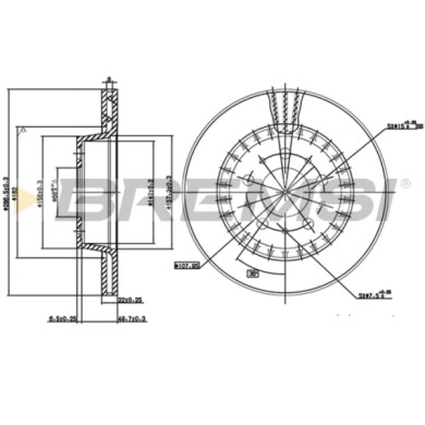 CD6434V.JPG Disco Freno Anteriore Volvo 740 760 740 Kombi 760 Kombi 780 Ventilato