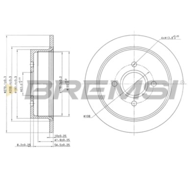 CD6435S.JPG Disco Freno Posteriore 92064400 Ford Orion Ii (aff) Pieno