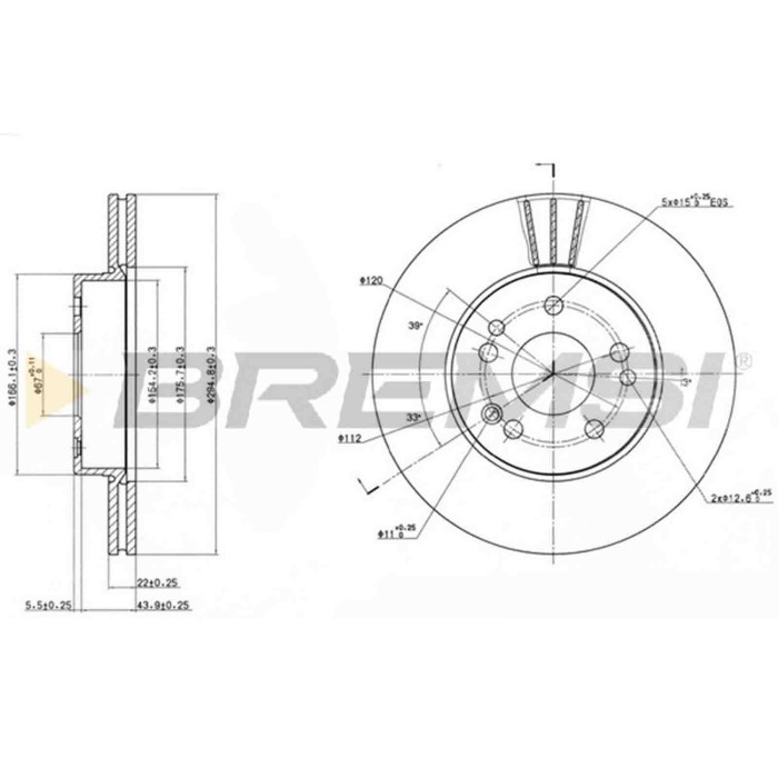CD6457V.JPG Disco Freno Anteriore 92057300 Mercedes-benz Classe E (w124) Ventilato