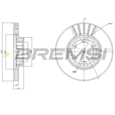 CD6458V.JPG Disco Freno Anteriore 09a24310 Mitsubishi Pajero I Pajero I Canvas Top Ventilato