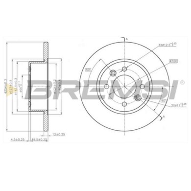 CD6478S.JPG Disco Freno Posteriore 92051500 Renault 18 25 Fuego Espace I Espace Ii 18 Variable Pieno
