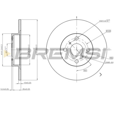 CD6504S.JPG Disco Freno Posteriore 92179303 Toyota Mr 2 I Pieno