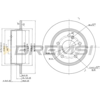 CD6539S.JPG Disco Freno Posteriore 92059500 Mercedes-benz Classe C Fiat Doblo Mpv/space Wagon Pieno