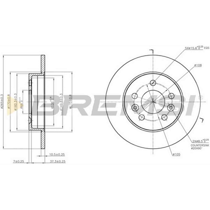 CD6566S.JPG Disco Freno Anteriore 92067100 Toyota Starlet Pieno