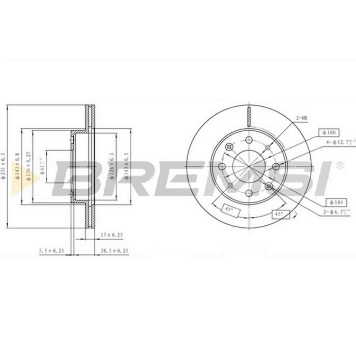 CD6571V.JPG Disco Freno Anteriore 98200 Rover 200 Tre Volumi Honda Acty Insight Ventilato