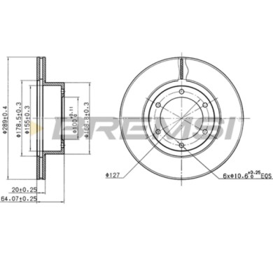 CD6596V.JPG Disco Freno Anteriore 92076300 Toyota 4 Runner Hilux Iv Pick-up Hilux Vi Pick-up Volkswagen Taro Ventilato