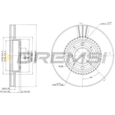 CD6604V.JPG Disco Freno Anteriore 92058600 Volvo 850 850 Station Wagon Nero