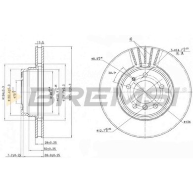 CD6624V.JPG Disco Freno Anteriore 92071400 Bmw 7 Nero