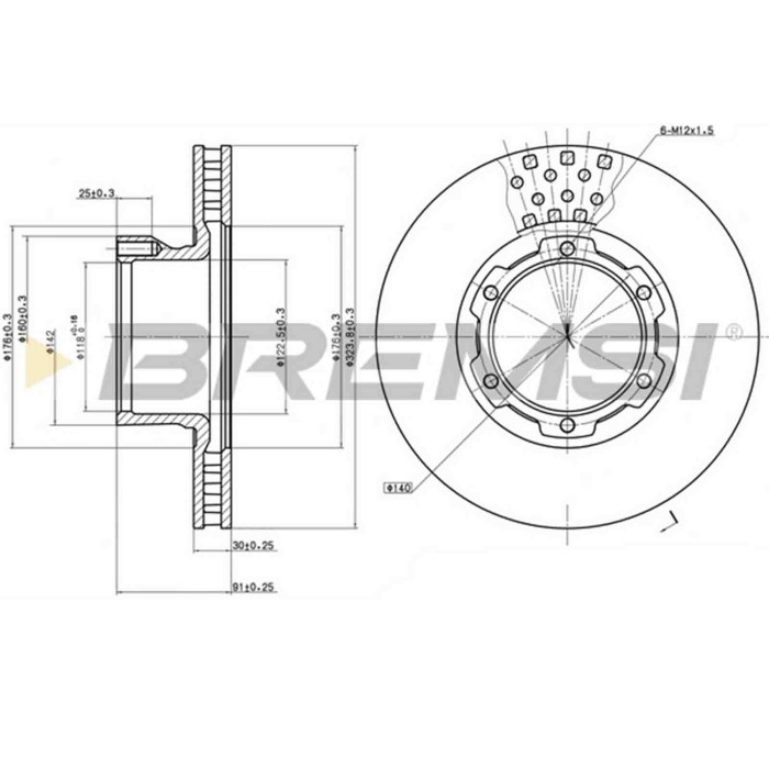 CD6632V.JPG Disco Freno Anteriore 92038800 Mercedes-benz T2/ln1 Cabina Con Motore Ventilato S.f. Brembo 2x60