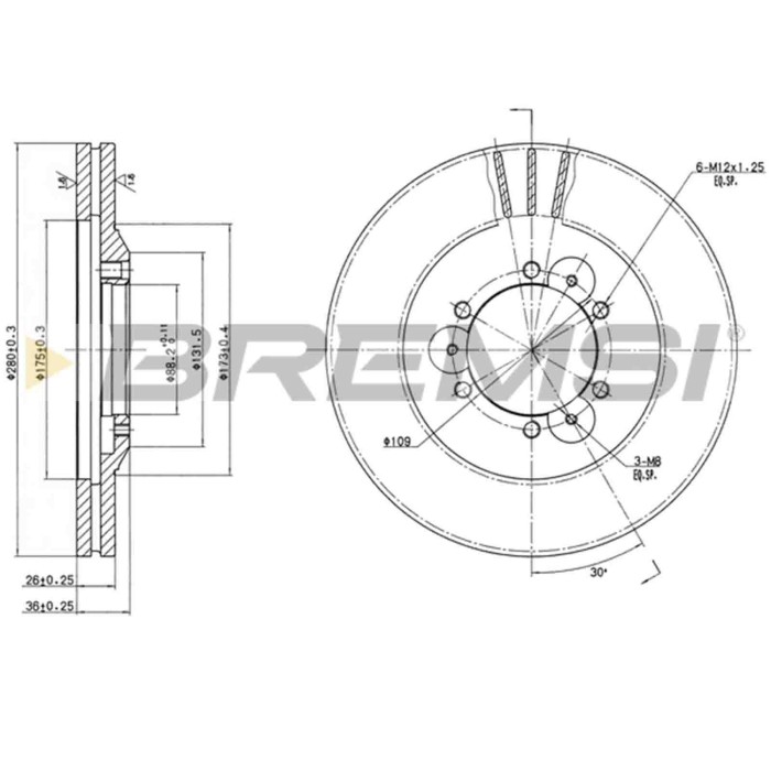 CD6694V.JPG Disco Freno Anteriore 92091400 Opel Frontera A (u92)