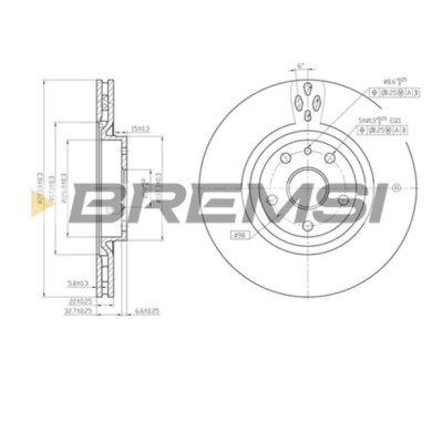 CD6797V.JPG Disco Freno Anteriore 92083200 Alfa Romeo Gtv Spider Ventilato