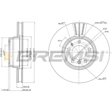 CD6832V.JPG Disco Freno Anteriore 92072200 Bmw 7 Z8 Roadster Ventilato