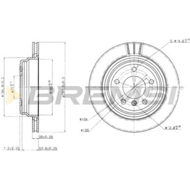 CD6836V.JPG Disco Freno Posteriore 92075100 Bmw 5 5 Touring Nero