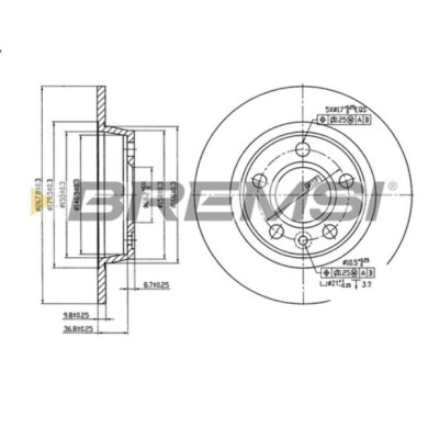 CD6847S.JPG Disco Freno Posteriore 92074300 Volkswagen Sharan Ford Galaxy Seat Alhambra Nero