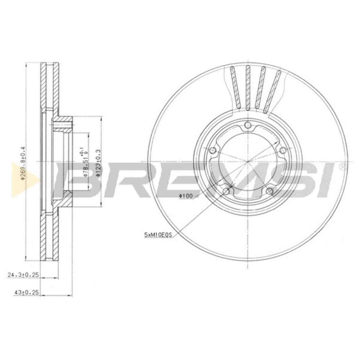 CD6849V.JPG Disco Freno Anteriore 92088200 Ford Transit Autobus Transit Furgonato Transit Pianale Piatto/telaio Transit Tourneo 