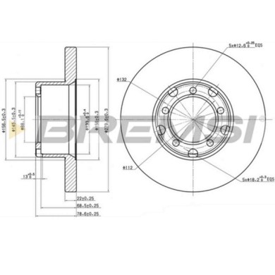 CD6853S.JPG Disco Freno Anteriore 93054600 Mercedes-benz T1/tn Furgonato Pieno S.f. Brembo 2x60