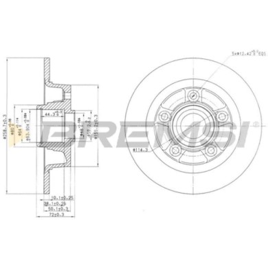 CD6855S.JPG Disco Freno Posteriore 92078900 Mazda 626 Iii Station Wagon Pieno