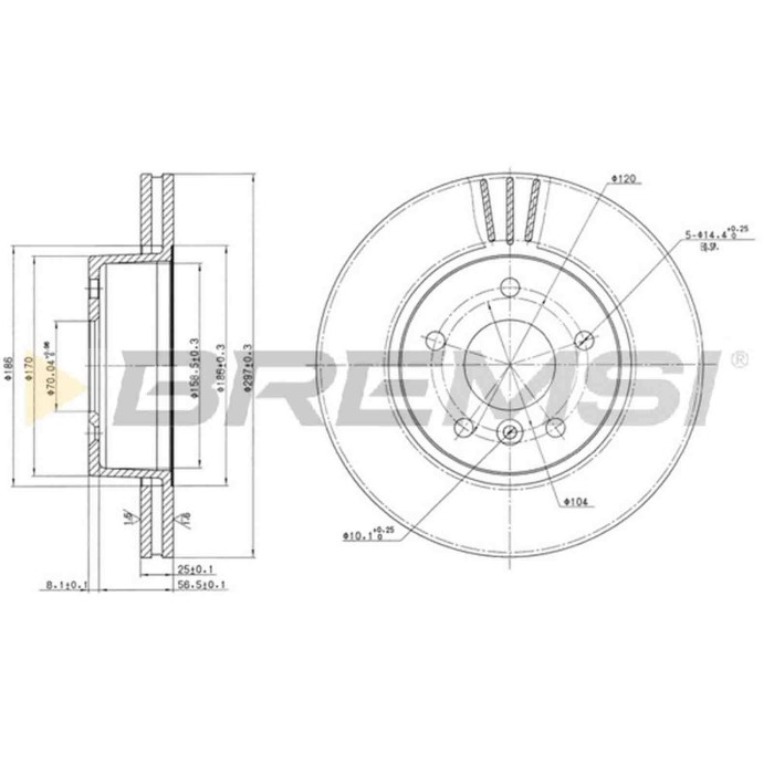 CD6873V.JPG Disco Freno Anteriore 92093600 Land Rover Range Rover Ii Ventilato