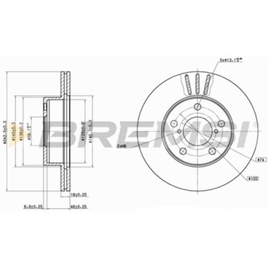 CD6876V.JPG Disco Freno Anteriore 92081800 Subaru Impreza Tre Volumi (gc) Ventilato