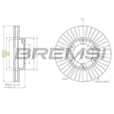 CD6882V.JPG Disco Freno Anteriore 92285403 Toyota Dyna Pianale Piatto/telaio Dyna Autobus Dyna 150 Pianale Piatto/telaio Ventila