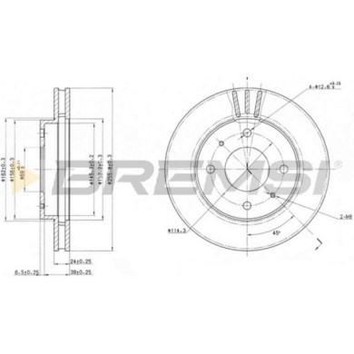 CD6885V.JPG Disco Freno Anteriore 92083000 Mitsubishi Galant Vi Tre Volumi (e3a) Ventilato
