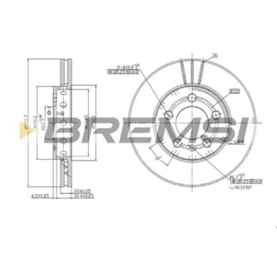 CD6927V.JPG Disco Freno Anteriore 92082200 Seat Ibiza Iv (6j5 6p1)