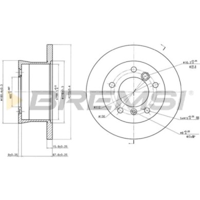 CD6932S.JPG Disco Freno Posteriore 92073600 Mercedes-benz Sprinter 2-t Autobus (b901 B902) S.f. Ate / Bosch